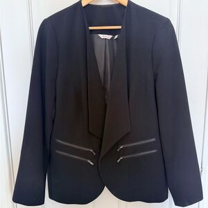 Reitmans Black Blazer with Zipper Accents